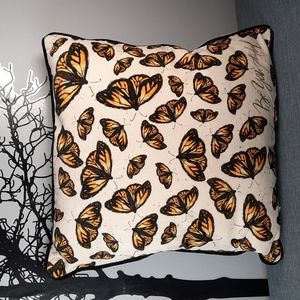 Butterfly Pillow Throw Toss Bed Brushed Cotton Velvet Monarch Butterflies Soft